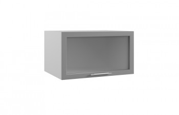 Гарда ГВПГС 800 шкаф верхний горизонтальный глубокий со стеклом высокий (Белый Эмалит/корпус Серый) в Горячегорске - goryachegorsk.mebel54.com | фото