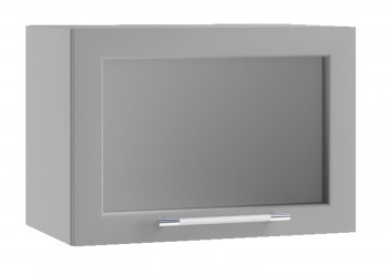 Гарда ПГС 500 шкаф верхний горизонтальный со стеклом (Белый Эмалит/корпус Серый) в Горячегорске - goryachegorsk.mebel54.com | фото