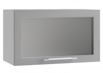 Гарда ПГС 600 шкаф верхний горизонтальный со стеклом (Белый Эмалит/корпус Серый) в Горячегорске - goryachegorsk.mebel54.com | фото