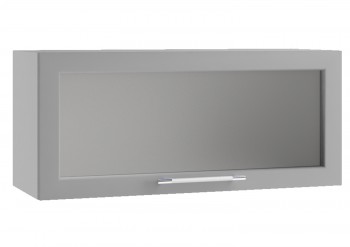 Гарда ПГС 800 шкаф верхний горизонтальный со стеклом (Белый Эмалит/корпус Серый) в Горячегорске - goryachegorsk.mebel54.com | фото