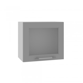 Гарда ВПГС 500 шкаф верхний горизонтальный со стеклом высокий (Белый Эмалит/корпус Серый) в Горячегорске - goryachegorsk.mebel54.com | фото