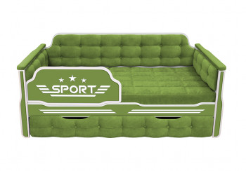 Кровать 170 серии Спорт 1 ящик 76 Зелёный (мягкие боковые накладки) в Горячегорске - goryachegorsk.mebel54.com | фото