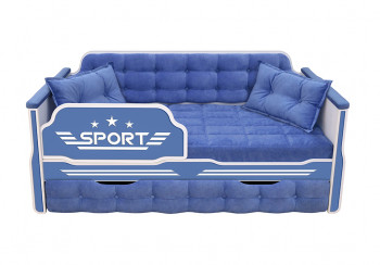 Кровать 170 серии Спорт 1 ящик 85 Синий (подушки) в Горячегорске - goryachegorsk.mebel54.com | фото