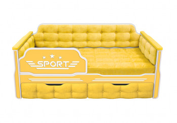 Кровать 170 серии Спорт 2 ящика 74 Жёлтый (мягкие боковые накладки) в Горячегорске - goryachegorsk.mebel54.com | фото