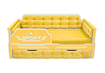 Кровать 180 серии Спорт 1 ящик 74 Жёлтый (мягкие боковые накладки) в Горячегорске - goryachegorsk.mebel54.com | фото