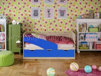 Кровать Бабочки 2,0м (Синий матовый) в Горячегорске - goryachegorsk.mebel54.com | фото