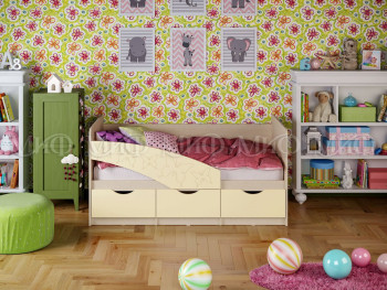 Кровать Бабочки 2,0м (Ваниль матовый) в Горячегорске - goryachegorsk.mebel54.com | фото