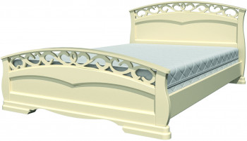 Кровать Грация-1 из массива сосны 1600*2000 Слоновая кость в Горячегорске - goryachegorsk.mebel54.com | фото