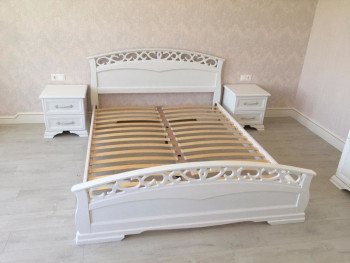 Кровать Грация-1 из массива сосны 900*2000 Орех в Горячегорске - goryachegorsk.mebel54.com | фото