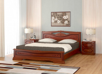 Кровать Карина-7 из массива сосны 1400*2000 Орех в Горячегорске - goryachegorsk.mebel54.com | фото