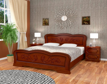 Кровать Карина-8 из массива сосны 1400*2000 Орех в Горячегорске - goryachegorsk.mebel54.com | фото