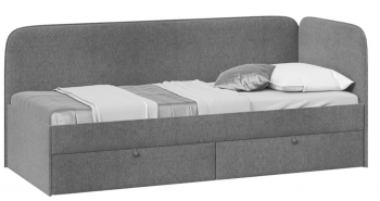 Кровать «Молли» с мягкой обивкой (900) тип 1 (Микровелюр Scandi Graphite 22) в Горячегорске - goryachegorsk.mebel54.com | фото