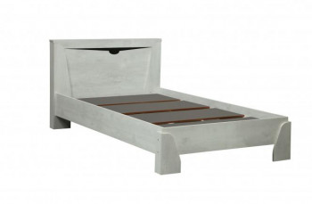 Кровать одинарная 33.07 с настилом "Лючия" (ш. 900)/(бетон пайн белый / венге / белый) в Горячегорске - goryachegorsk.mebel54.com | фото