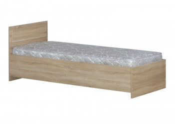 Кровать одинарная 800-2 без матраса (прямые спинки) Дуб Сонома в Горячегорске - goryachegorsk.mebel54.com | фото
