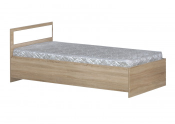 Кровать одинарная 900-2 без матраса (прямые спинки) Дуб Сонома в Горячегорске - goryachegorsk.mebel54.com | фото