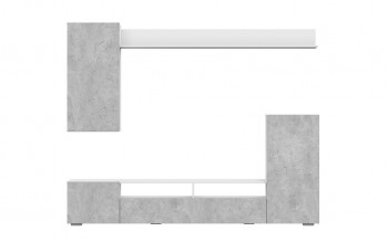 Мебель для гостиной МГС 4 (Белый/Цемент светлый) в Горячегорске - goryachegorsk.mebel54.com | фото