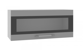 Норд ШВГС 800 Шкаф верхний горизонтальный со стеклом (Софт черный/корпус Белый) в Горячегорске - goryachegorsk.mebel54.com | фото