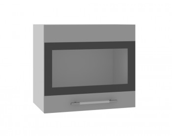 Ройс ВПГСФ 500 Шкаф верхний горизонтальный со стеклом с фотопечатью высокий (Графит софт/корпус Серый) в Горячегорске - goryachegorsk.mebel54.com | фото