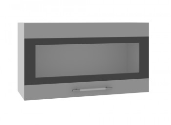 Ройс ВПГСФ 800 Шкаф верхний горизонтальный со стеклом с фотопечатью высокий (Графит софт/корпус Серый) в Горячегорске - goryachegorsk.mebel54.com | фото