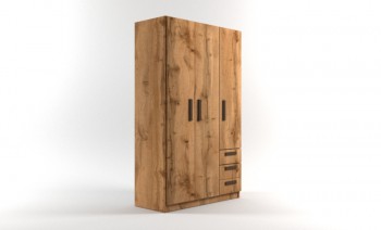 Шкаф 3-х створчатый с ящиками Шервуд (Дуб Вотан) в Горячегорске - goryachegorsk.mebel54.com | фото