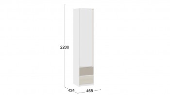 Шкаф для белья комбинированный «Сканди» Дуб Гарден/Белый/Глиняный серый в Горячегорске - goryachegorsk.mebel54.com | фото