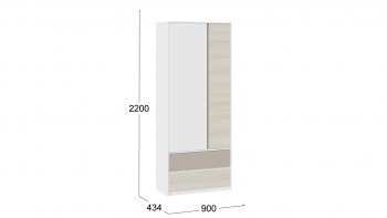 Шкаф для одежды комбинированный «Сканди» Дуб Гарден/Белый/Глиняный серый в Горячегорске - goryachegorsk.mebel54.com | фото