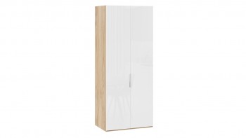 Шкаф для одежды с 2 глухими дверями «Эмбер» Яблоня Беллуно/Белый глянец в Горячегорске - goryachegorsk.mebel54.com | фото