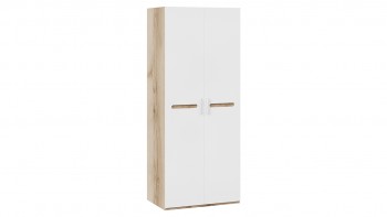 Шкаф для одежды с 2-мя дверями «Фьюжн» Дуб Делано/Белый глянец в Горячегорске - goryachegorsk.mebel54.com | фото