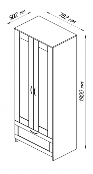 Шкаф двухдверный Сириус с 1 ящиком белый в Горячегорске - goryachegorsk.mebel54.com | фото