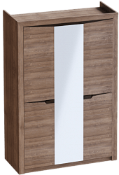 Шкаф трехдверный Соренто Дуб стирлинг/Кофе структурный матовый в Горячегорске - goryachegorsk.mebel54.com | фото